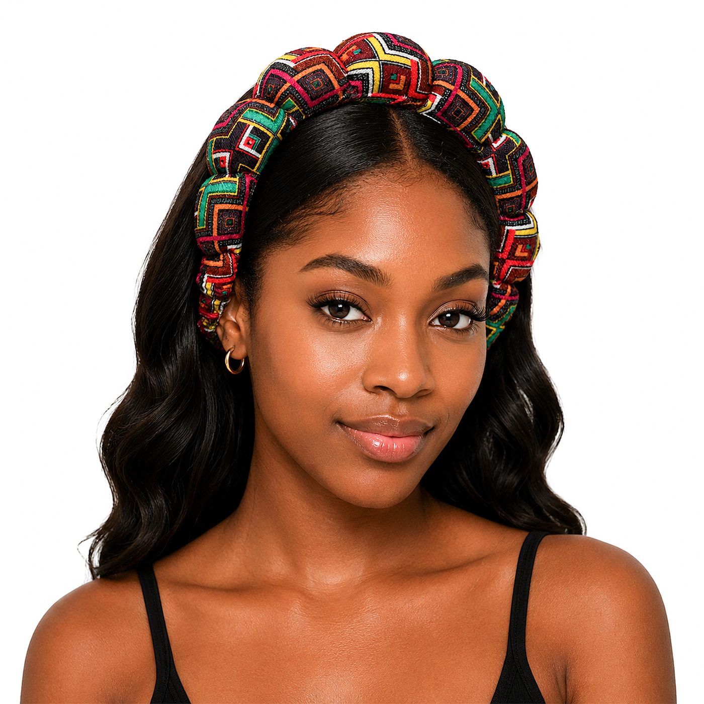 African print headband bow